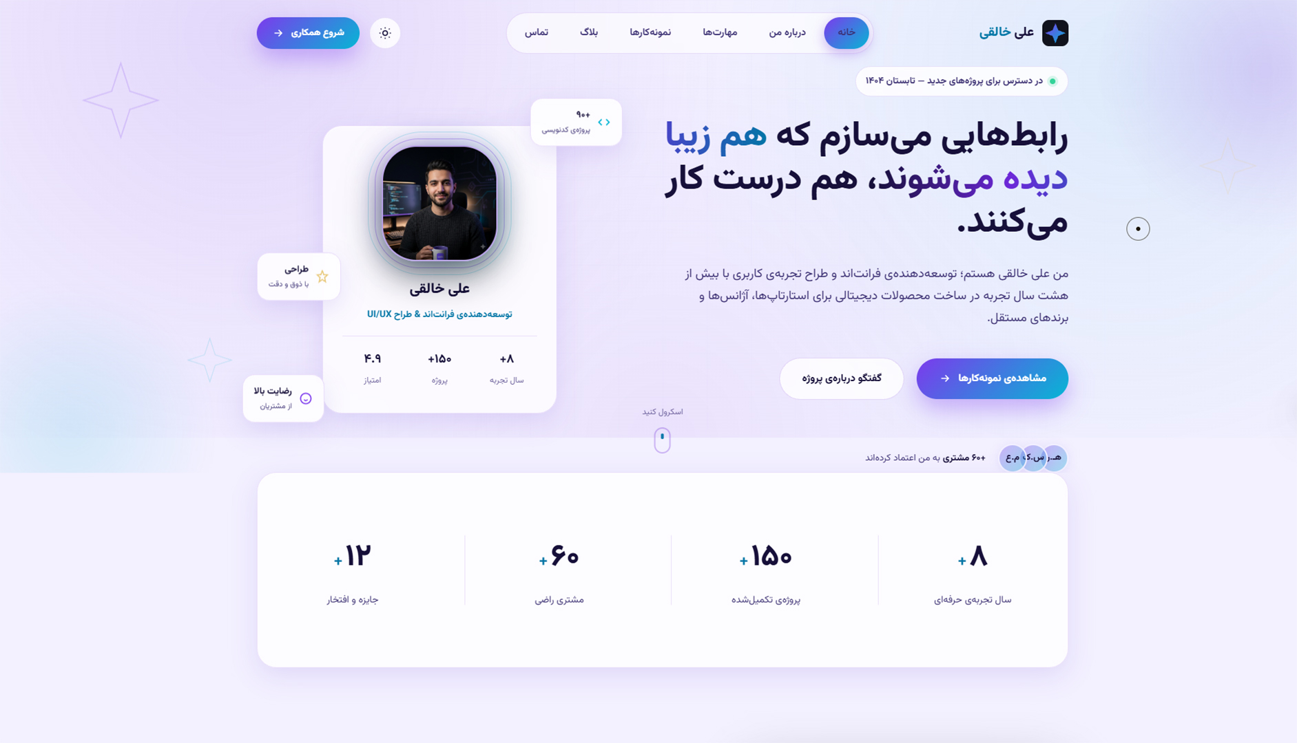 قالب اول - حالت لایت